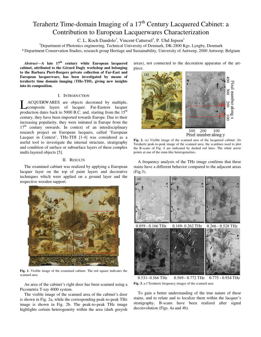 Pdf Terahertz Time Domain Imaging Of A 17th Century Lacquered
