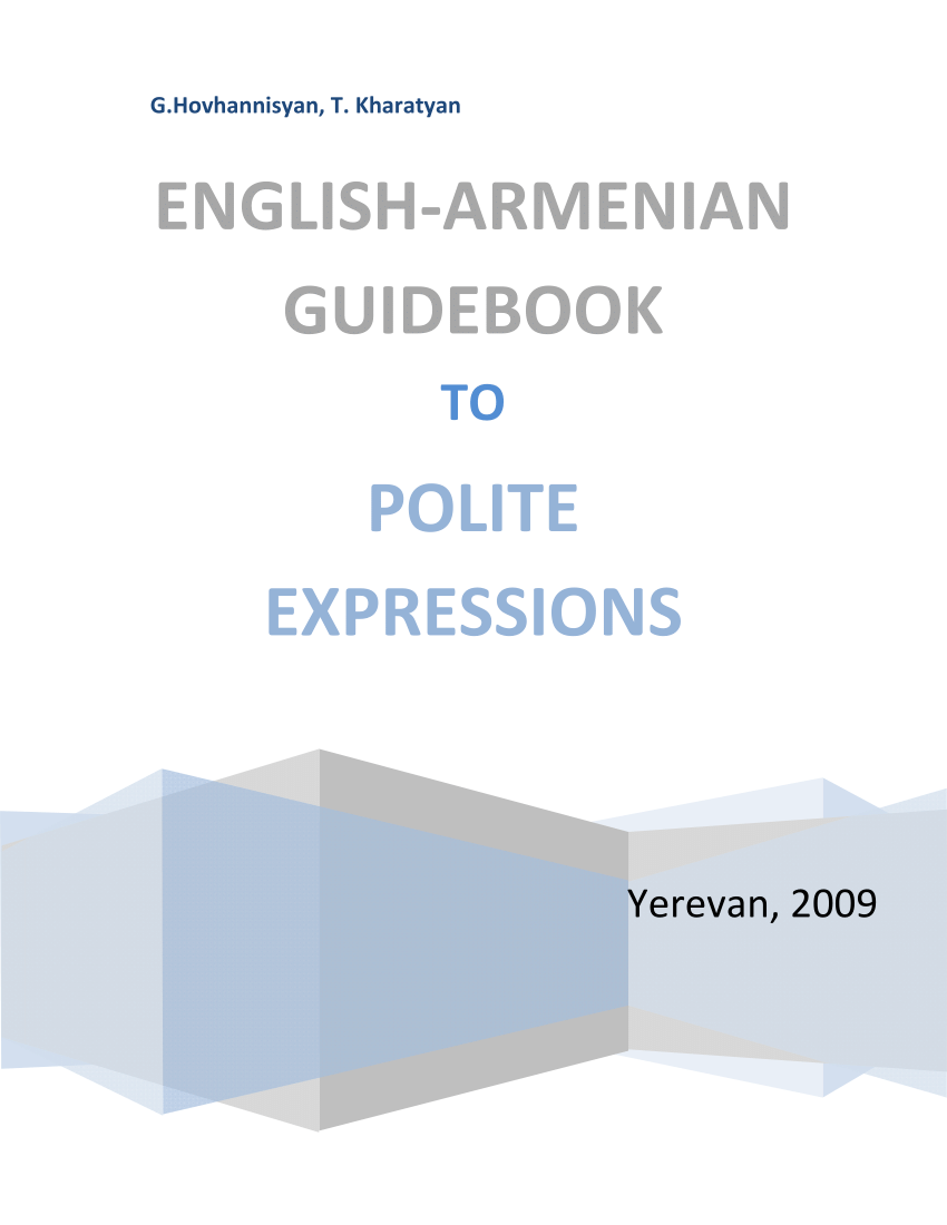 Pdf English Armenian Guide To Polite Expressions