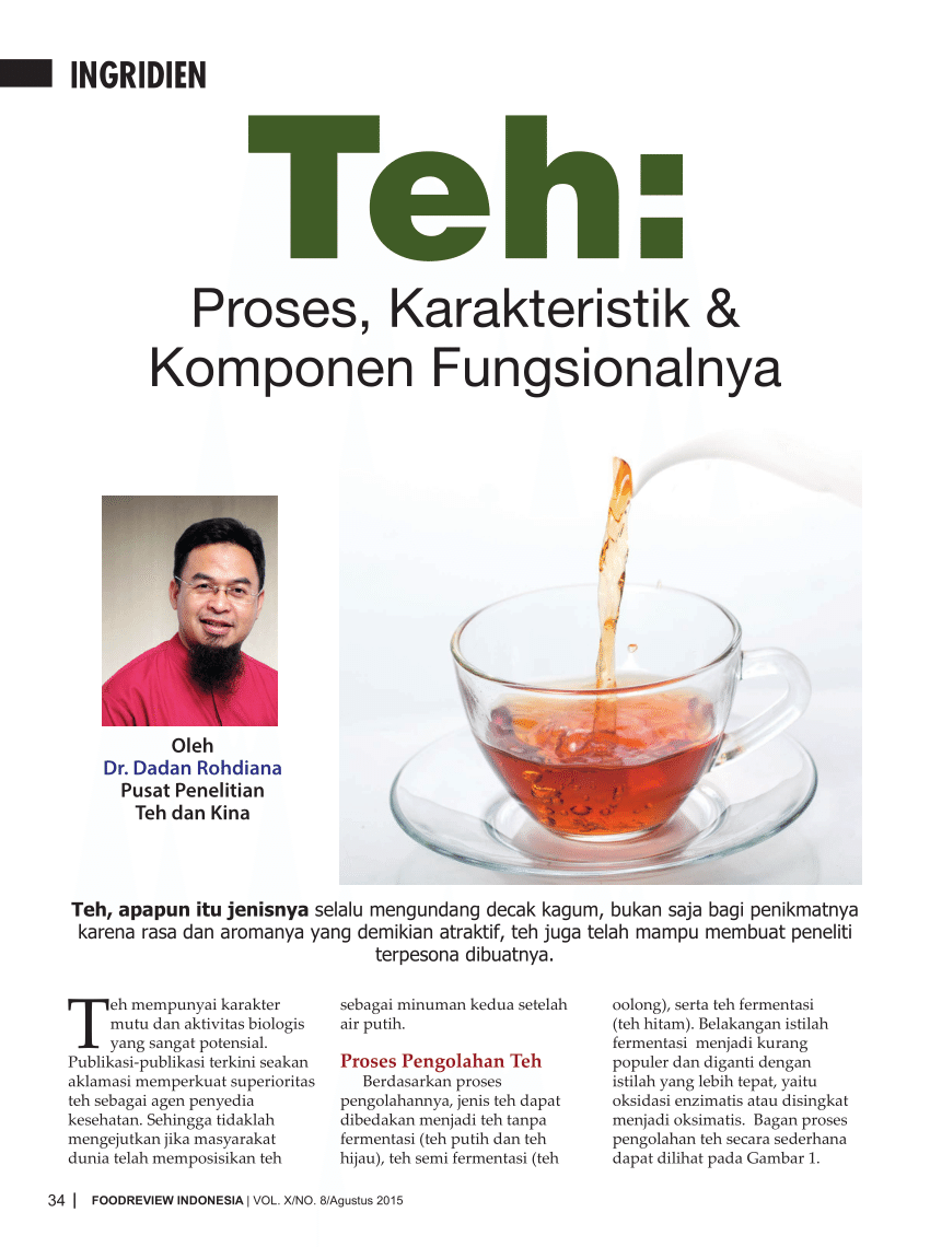 Pdf Teh Proses Karakteristik And Komponen Fungsionalnya 6258