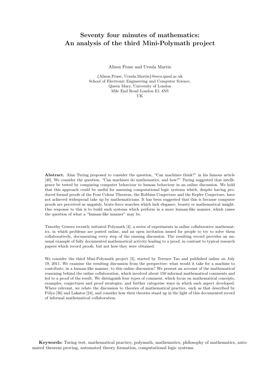 PDF) Seventy four minutes of mathematics: An analysis of the third