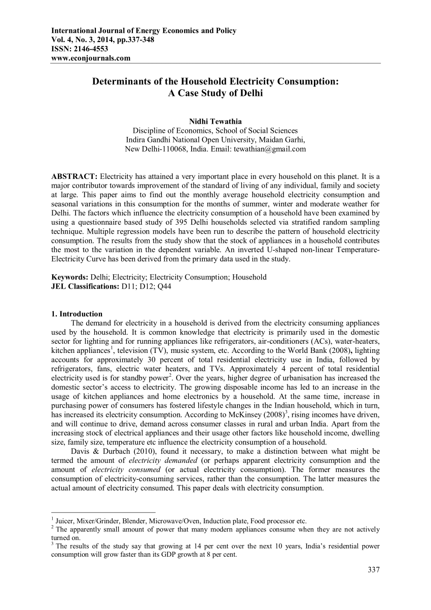 thesis about electricity consumption