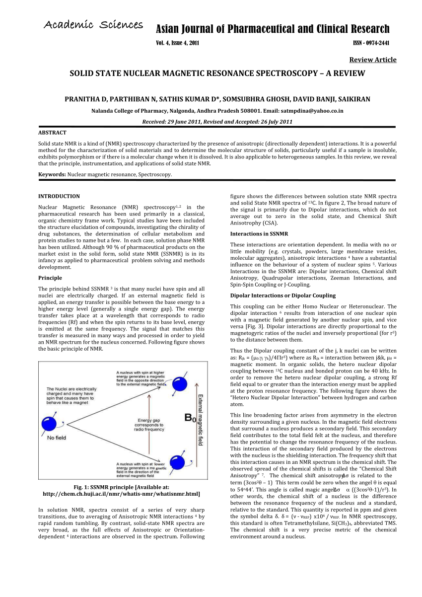 PDF) state resonance spectroscopy - a review