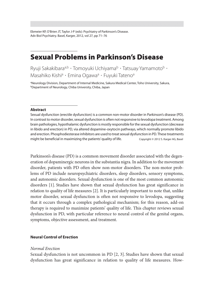 PDF Sexual Problems in Parkinson s Disease