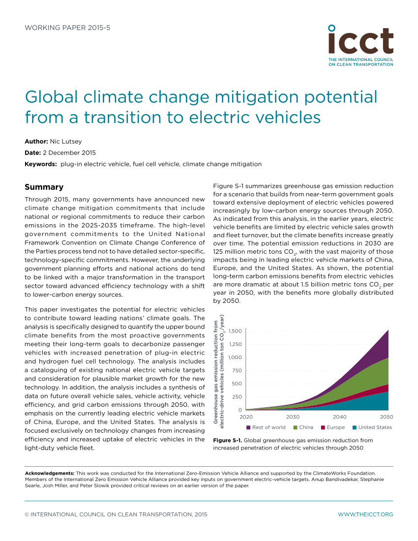 (PDF) Global climate change mitigation potential from a transition to