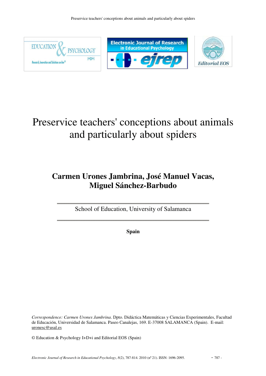 PDF) Preservice teachers' conceptions about animals and ...