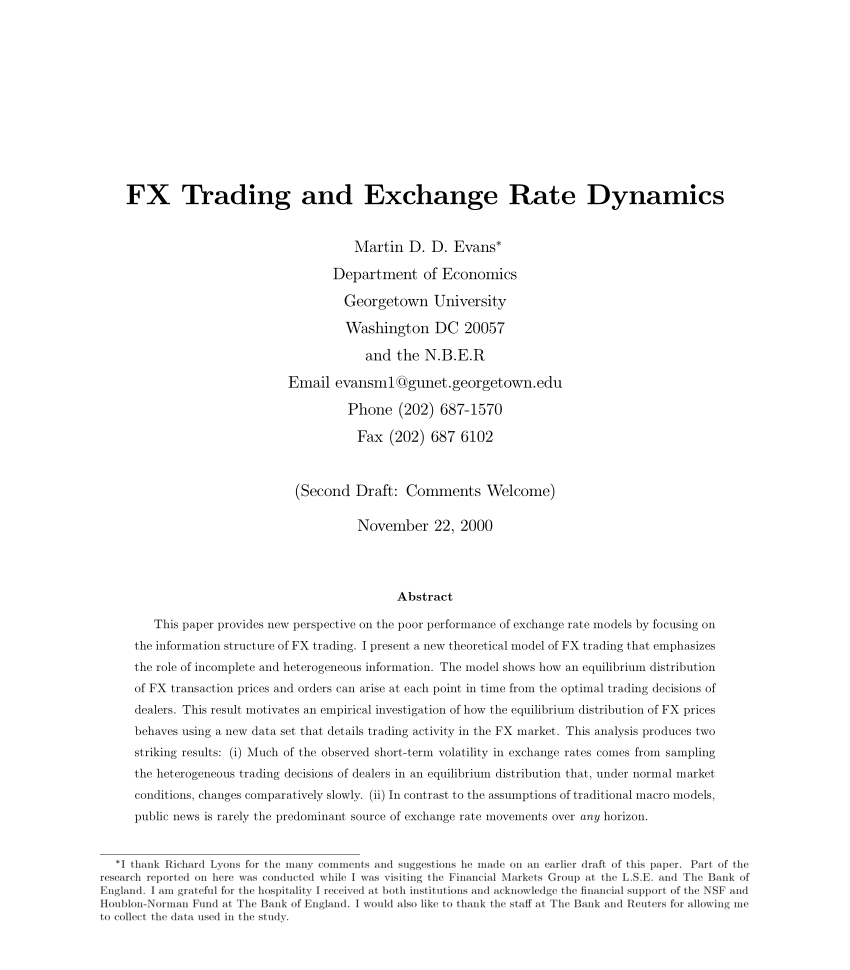 Pdf Fx Trading And Exchange Rate!    Dynamics - 