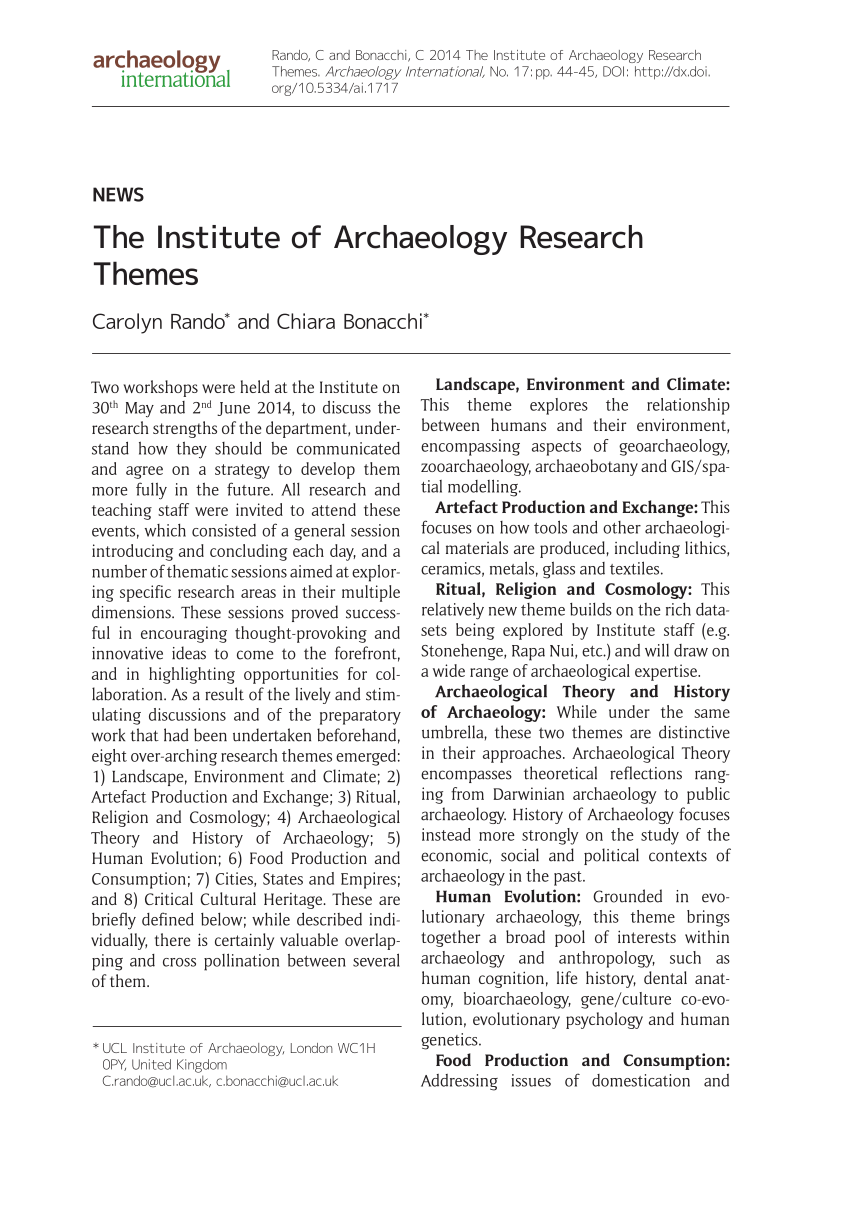 archaeology research paper topics