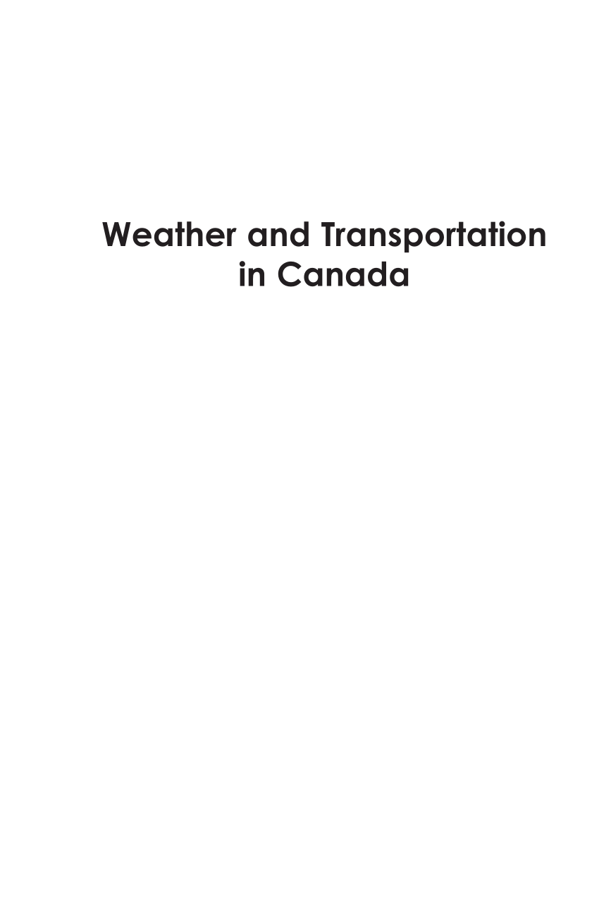 PDF) Climate change and the Canadian transportation system: Vulnerabilities  and adaptations
