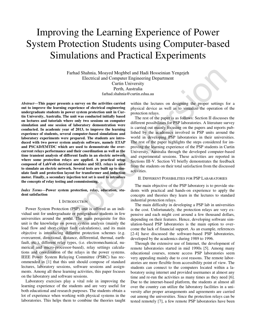 research paper based on power system protection