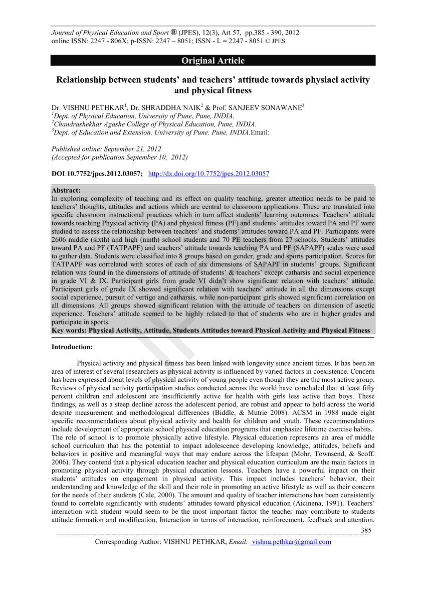 (PDF) Relationship between students' and teachers ...