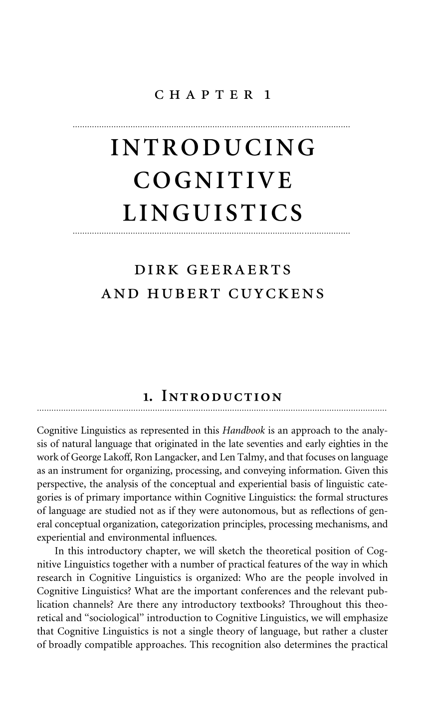 PDF) Cognitive Linguistics and Relevance Theory: perspectives for the  construction of an interface theory for inferences