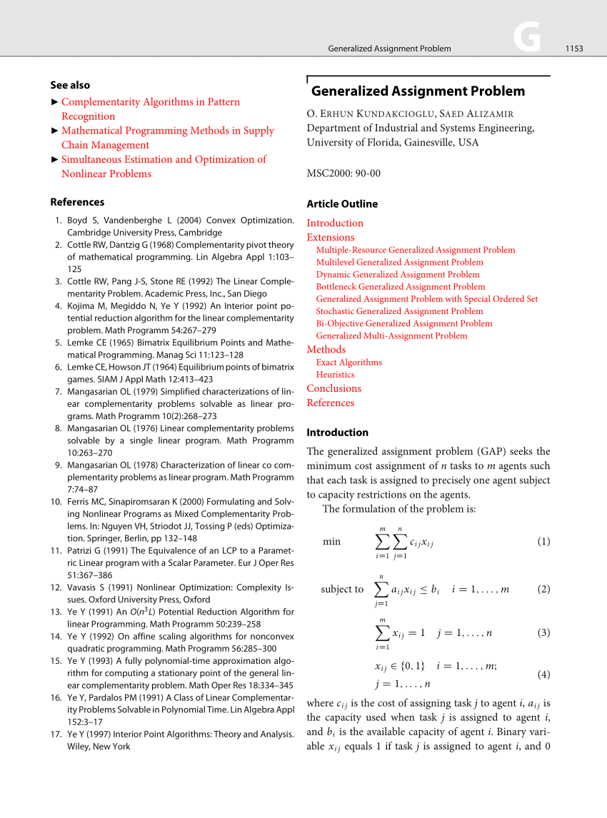 assignment problem notes pdf