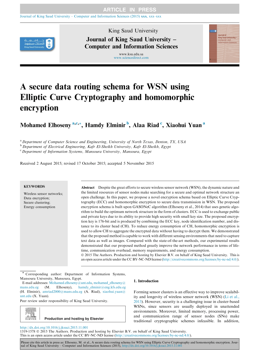 Using Elliptic Curve Cryptography Huang 2015