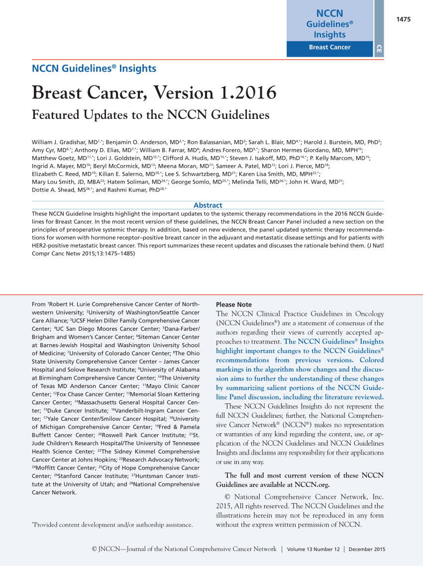 (PDF) Breast Cancer, Version 1.2016