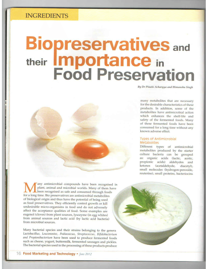 research articles on food preservatives