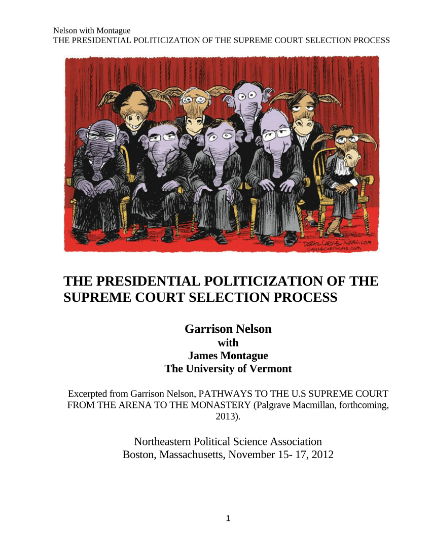 (PDF) The Presidential Politicization of the Supreme Court Selection