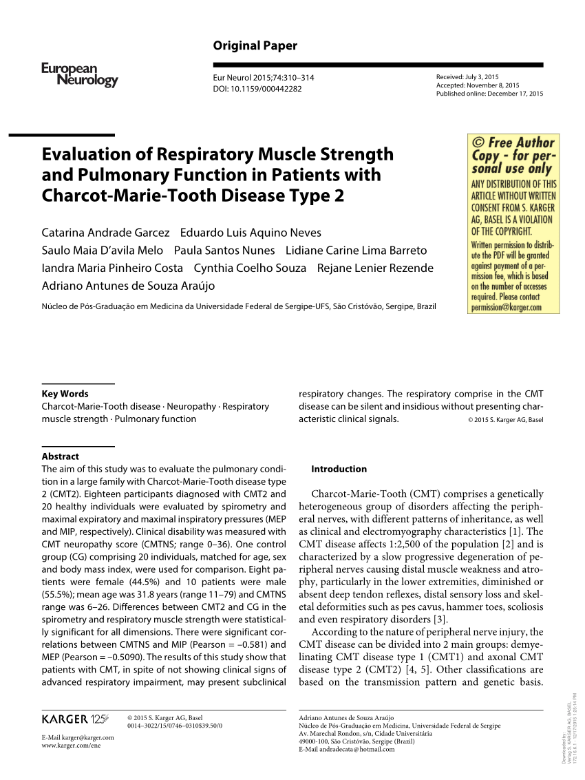 PDF Evaluation of Respiratory Muscle Strength and Pulmonary  