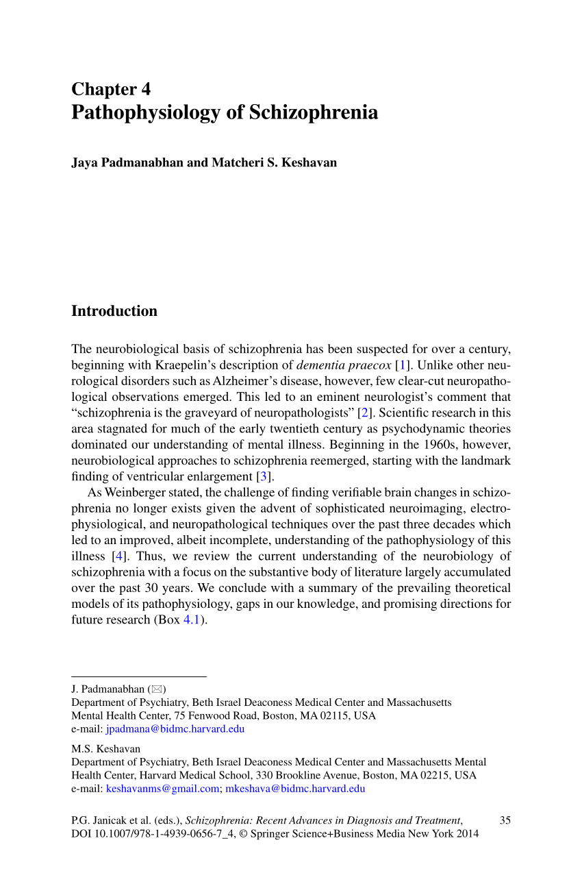 schizophrenia research paper pdf