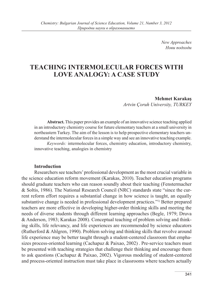 Pdf Teaching Intermolecular Forces With Love Analogy A Case Study Get a rubber balloon, charge it by rubbing a. pdf teaching intermolecular forces