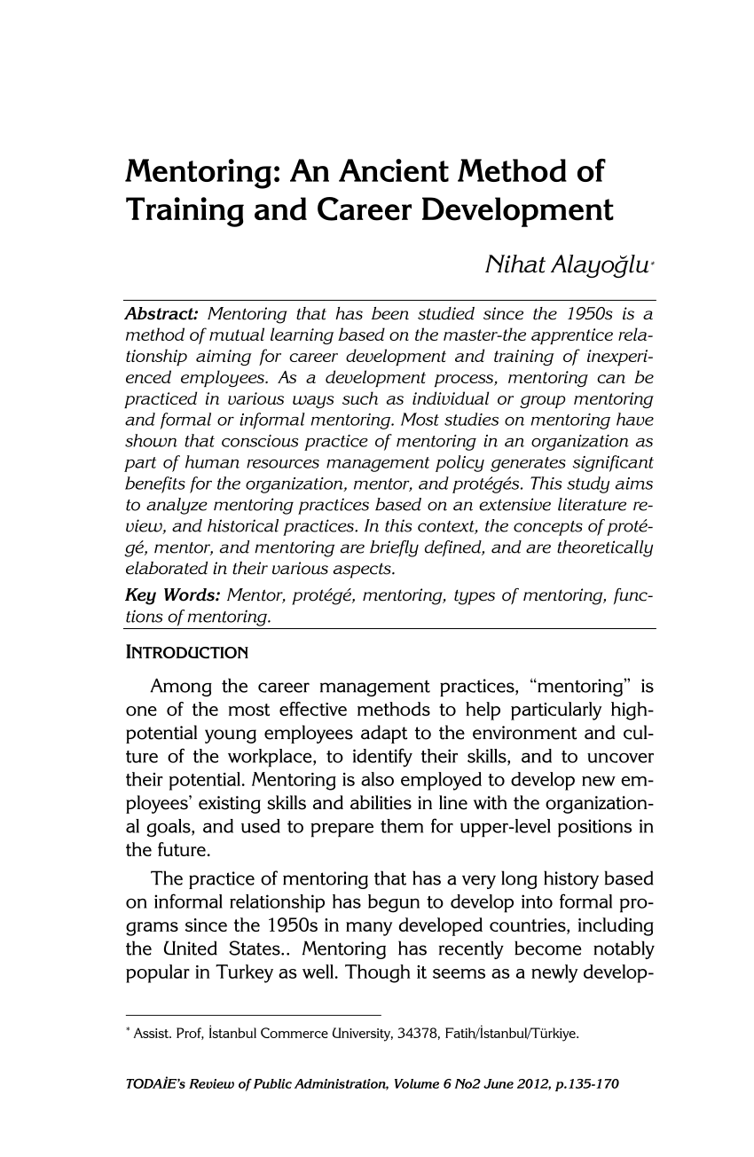 læder mølle Automatisk PDF) Mentoring: An ancient training and career development method