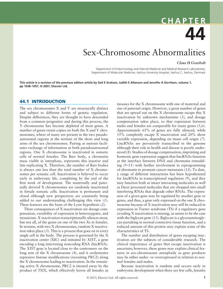 Pdf Sex Chromosome Abnormalities 1782