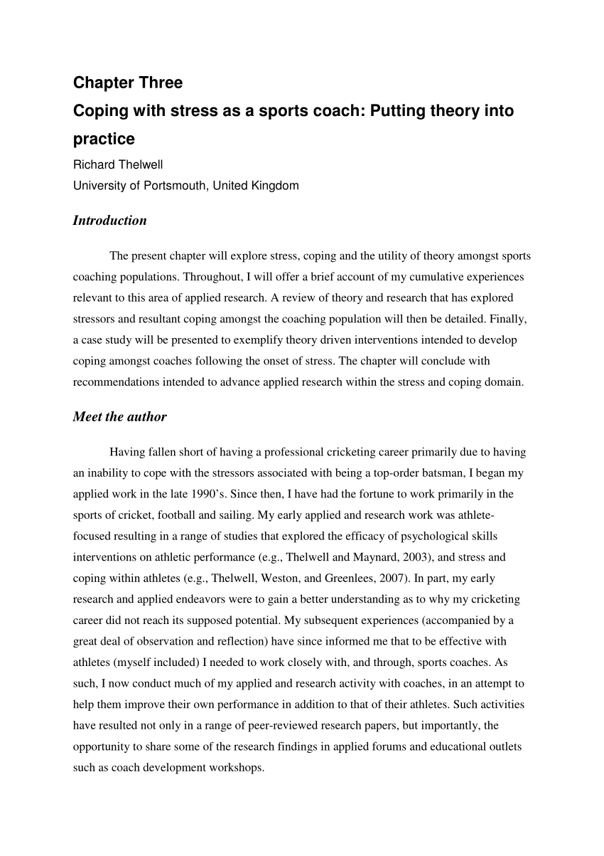 essay about stress experience