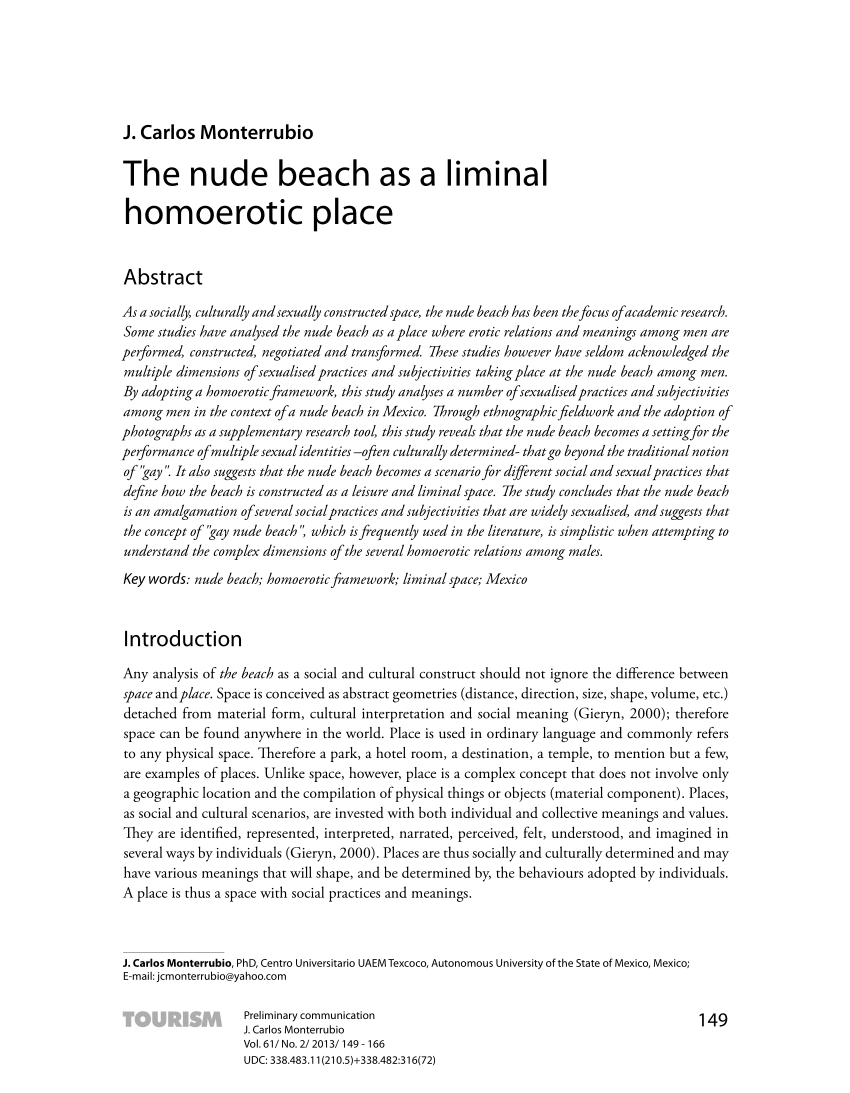 PDF) The nude beach as a liminal homoerotic place photo picture