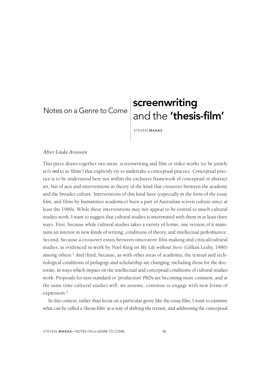 film institute thesis report