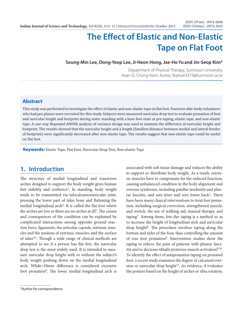 Elastic and Non-Elastic Tape on Flat Foot