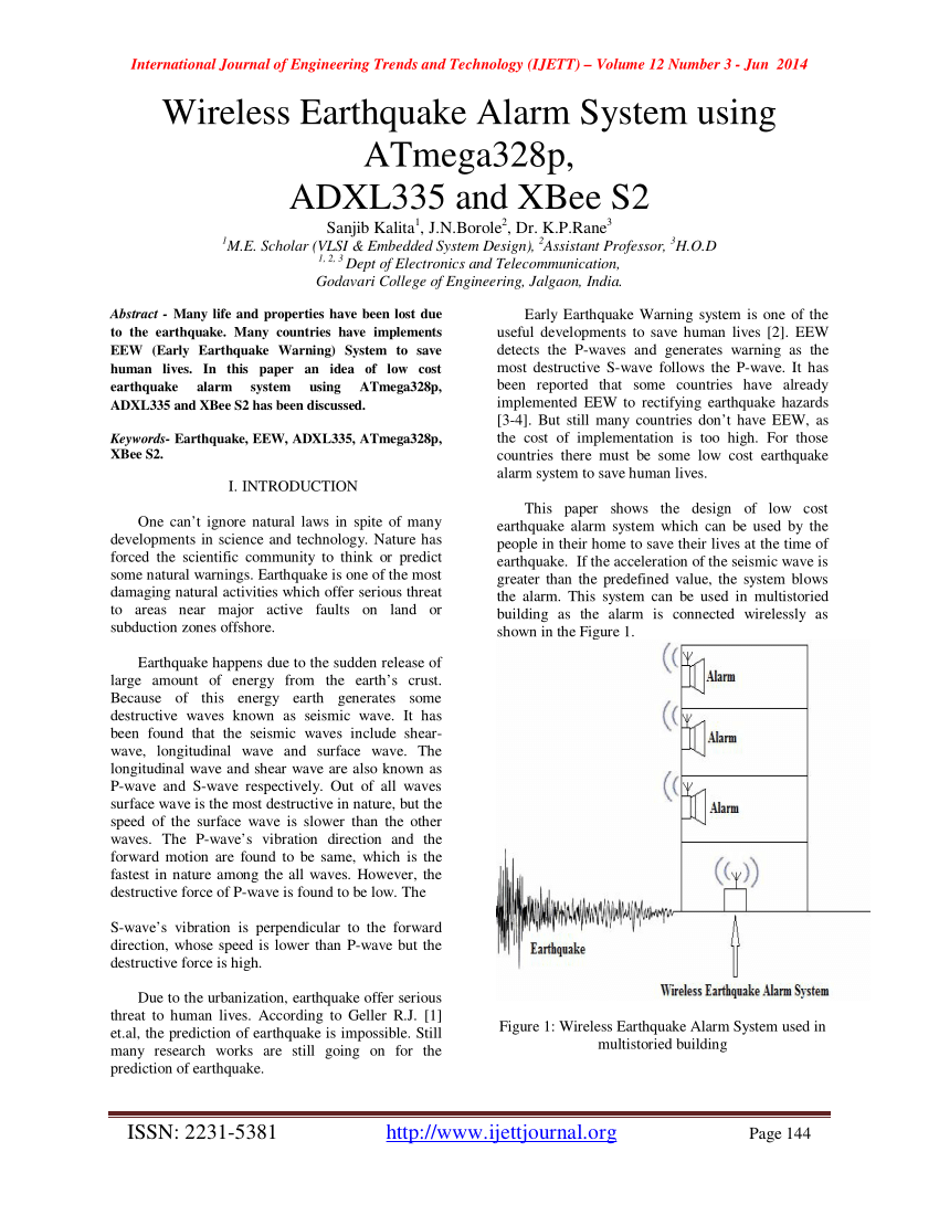 earthquake alarm research paper