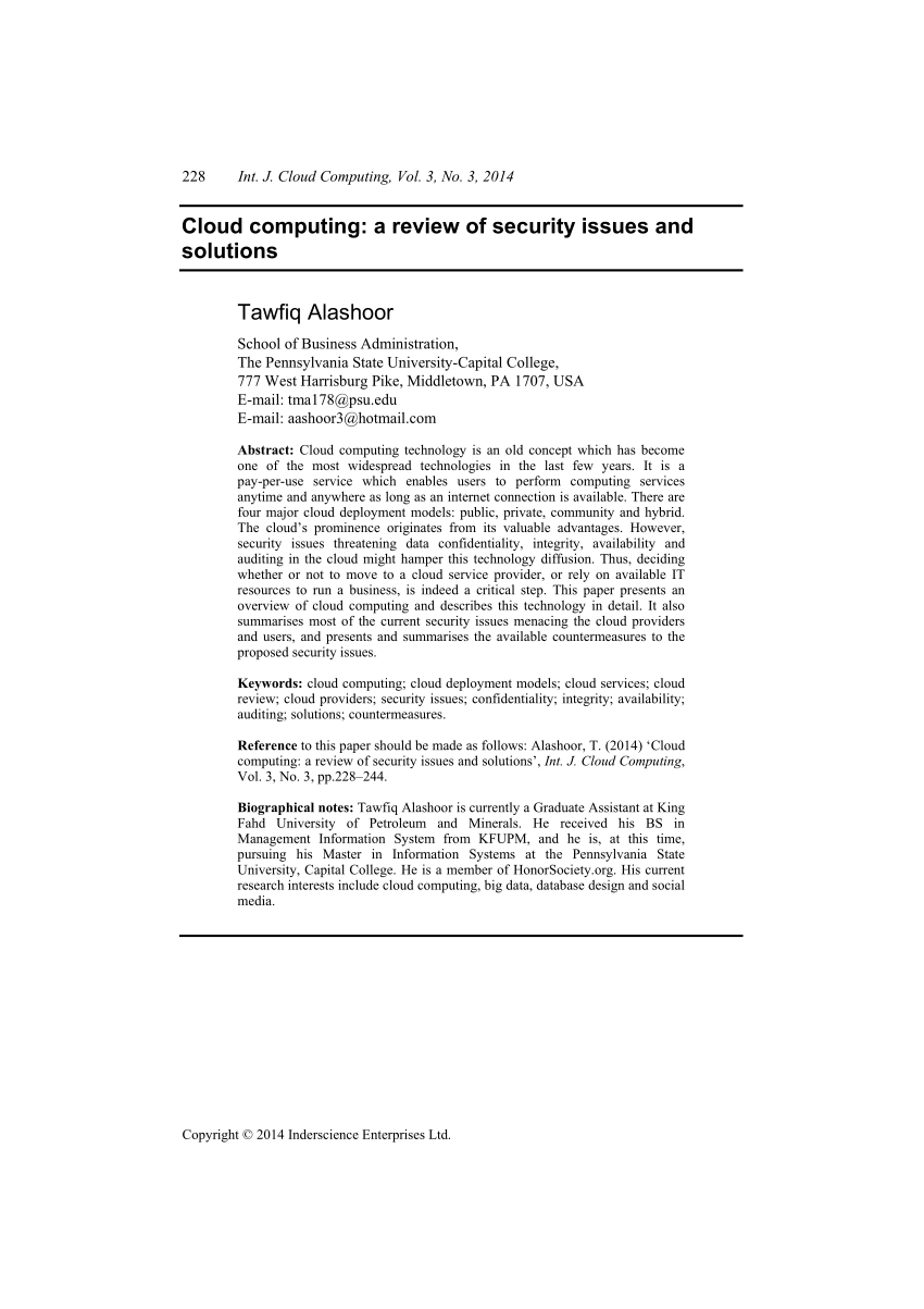 literature review on data security in cloud computing