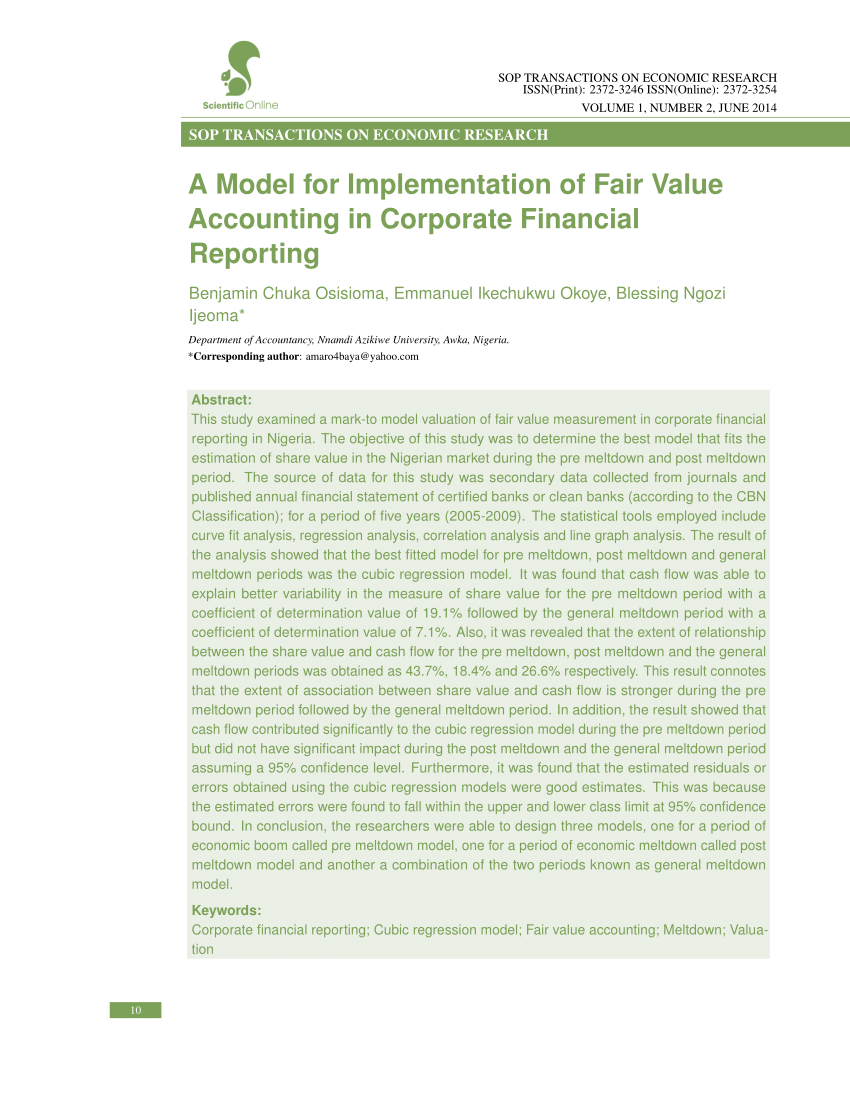 fair value accounting dissertation