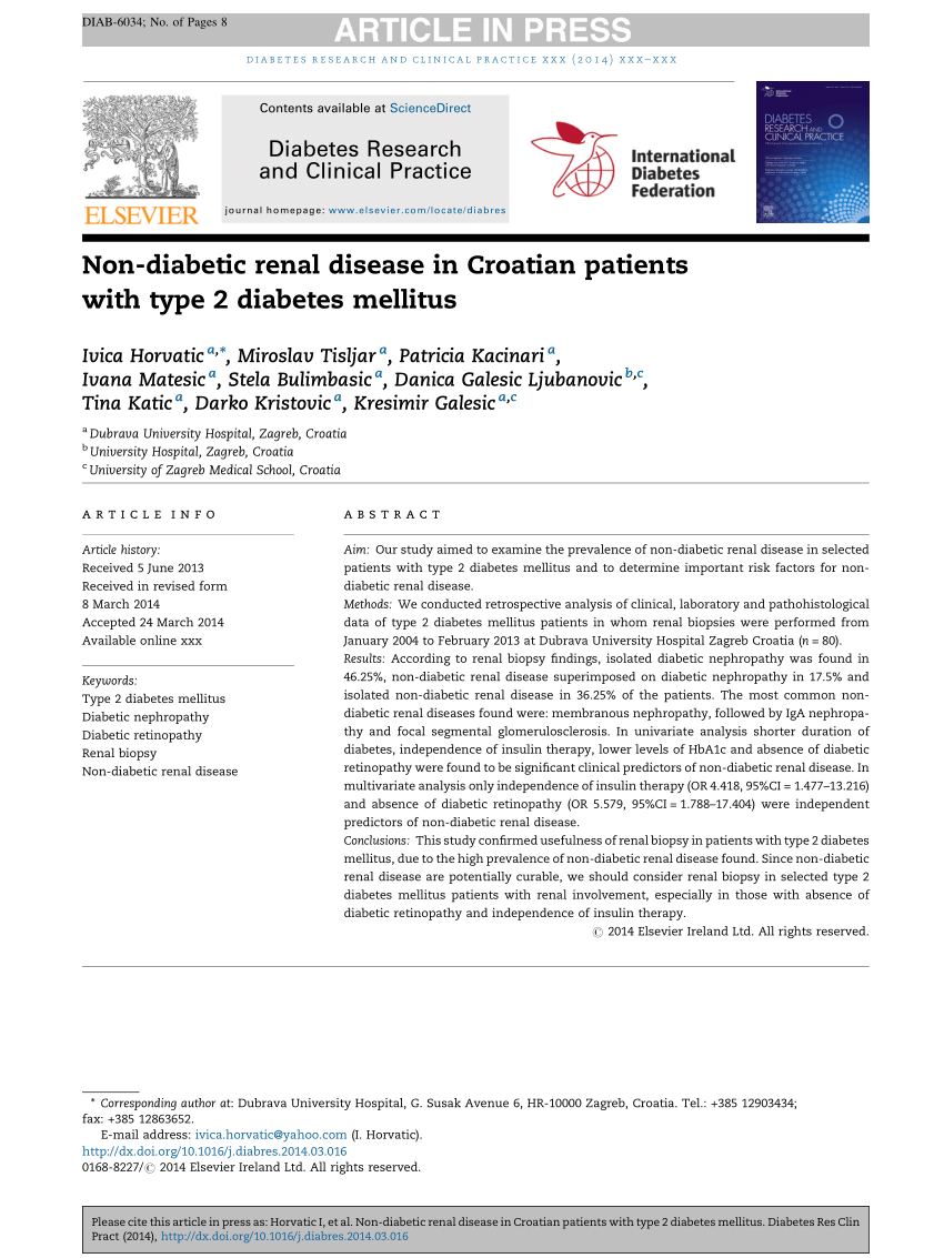 (PDF) Diabetic nephropathy with focal segmental glomerulosclerosis