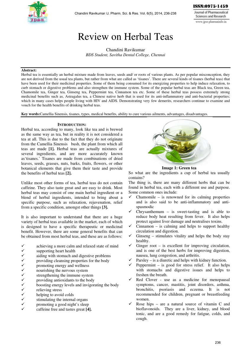 (PDF) Review on herbal teas