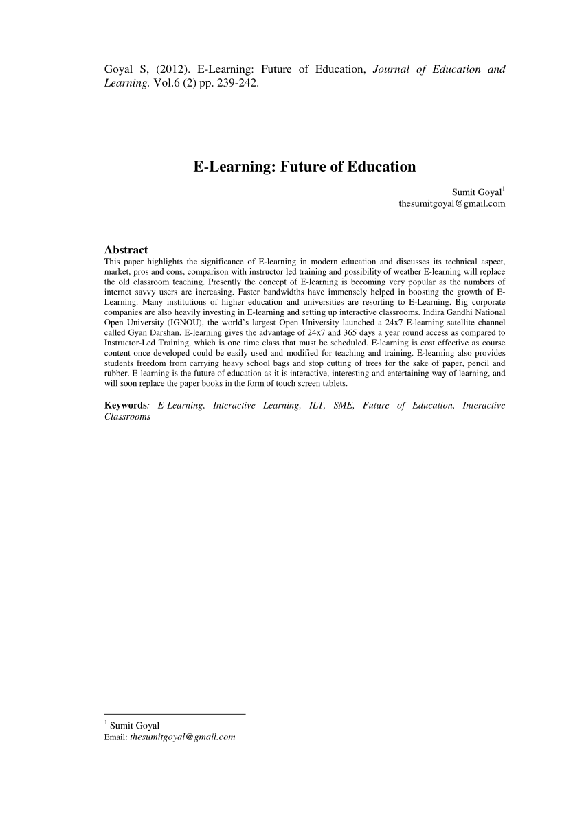 the future of education essay