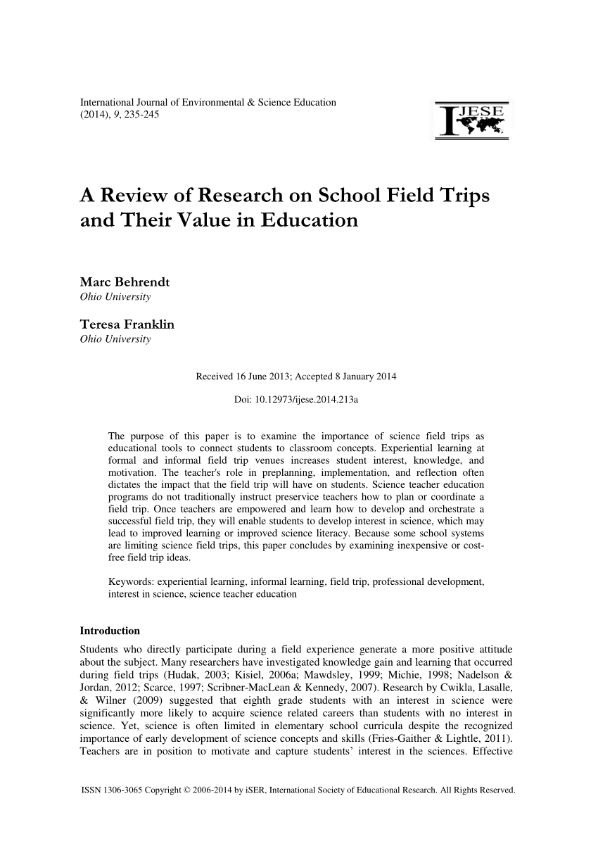 research paper on field trip