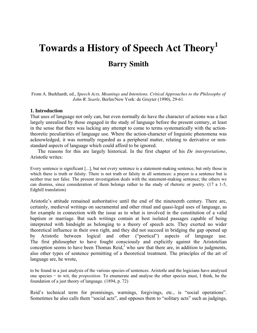 essay about speech act