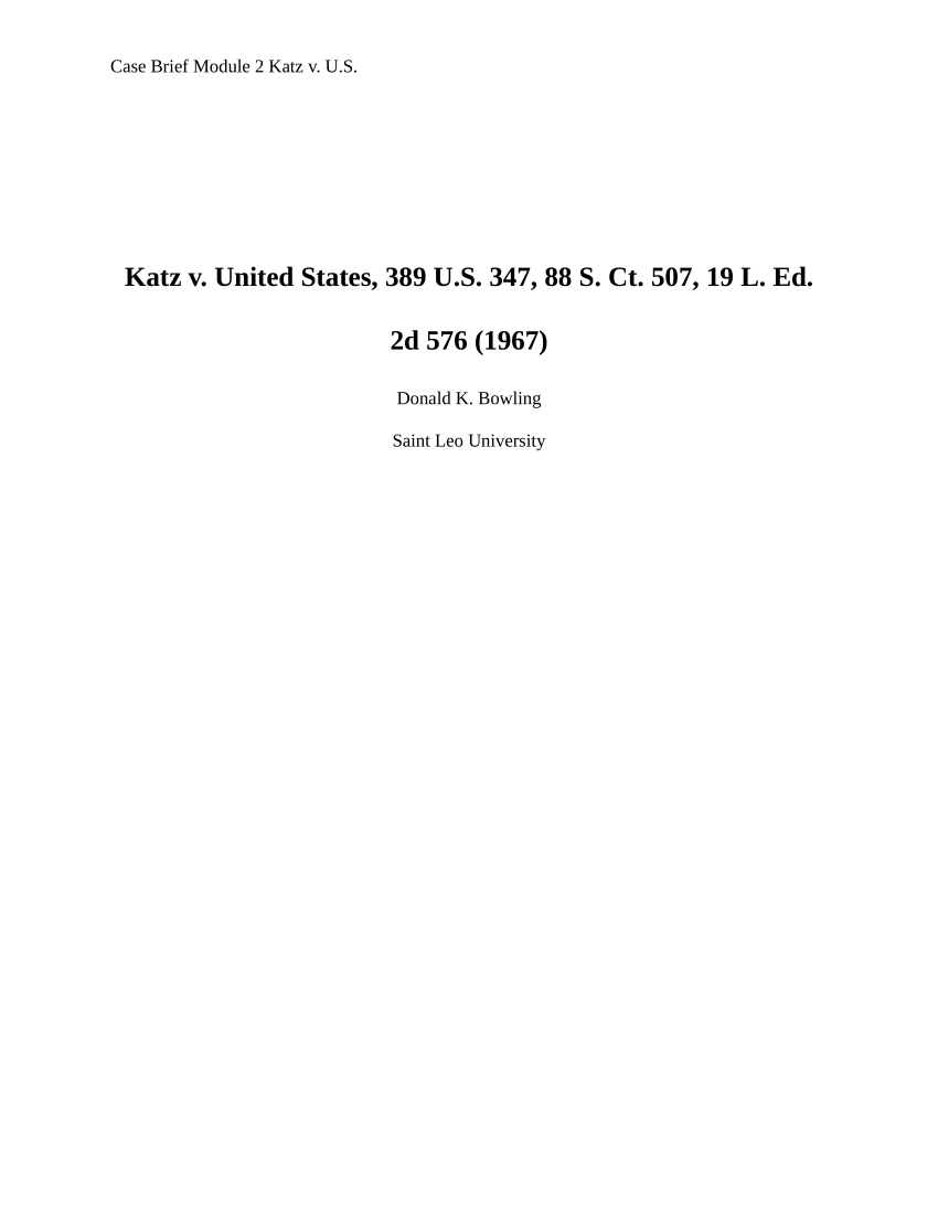 (PDF) Katz v. United States