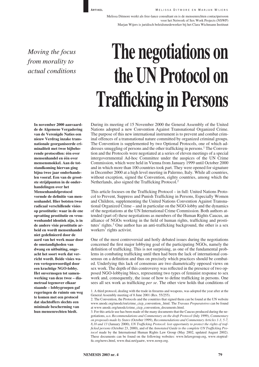 PDF) The negotiations on the UN protocol on trafficking in persons pic