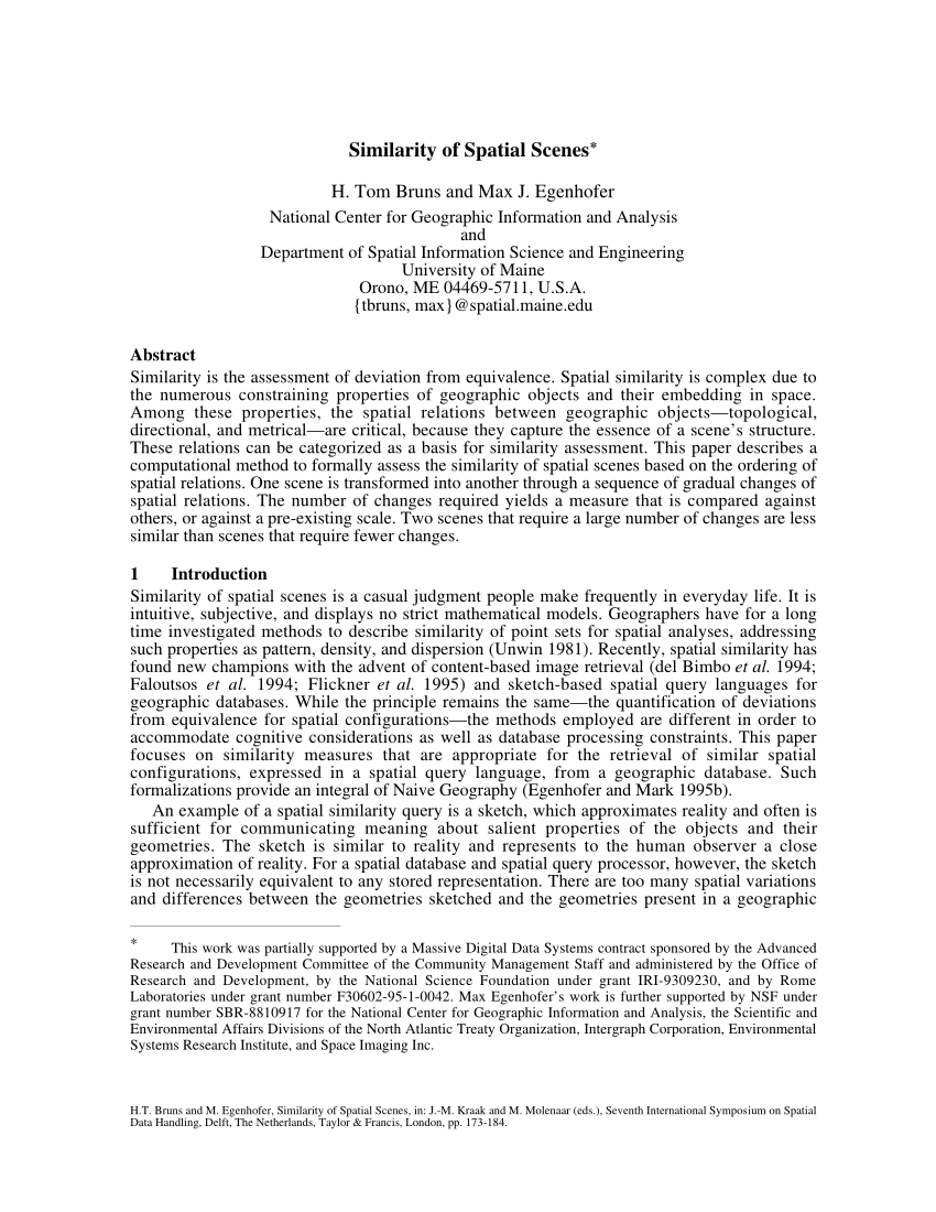 (PDF) Similarity of Spatial Scenes