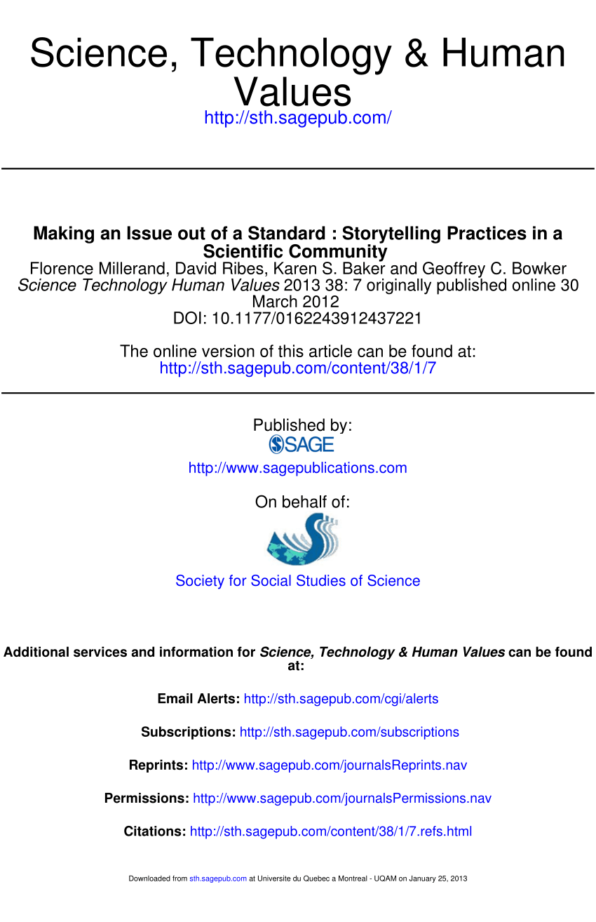 PDF) Making an Issue out of a Standard: Storytelling Practices in ...