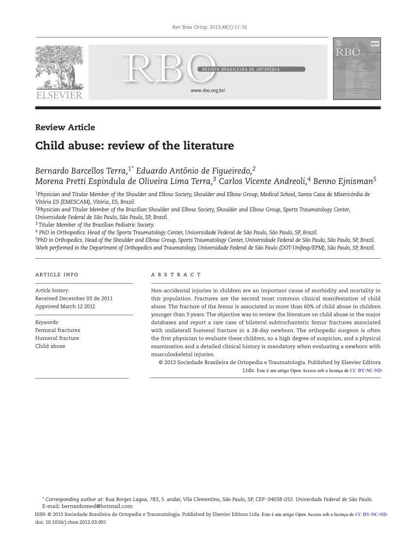 child abuse a classic case report with literature review