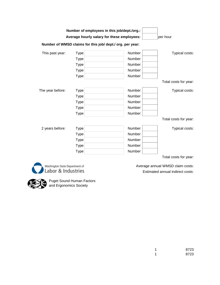 Pdf Washington State Ergonomics Cost Benefit Calculator 5431