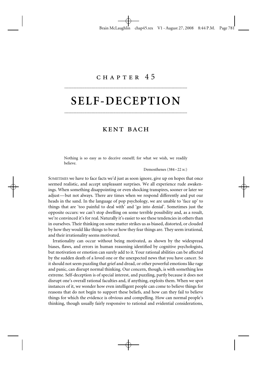 Pdf Self Deception