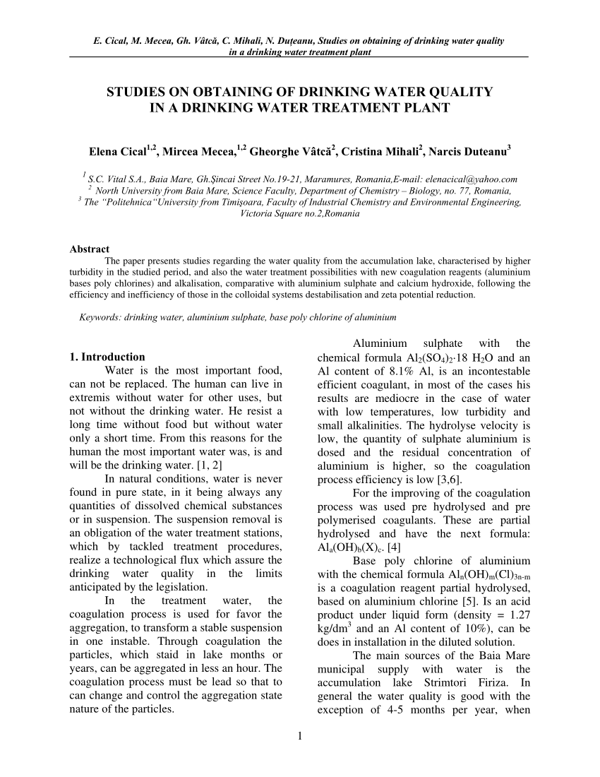 research papers about drinking water