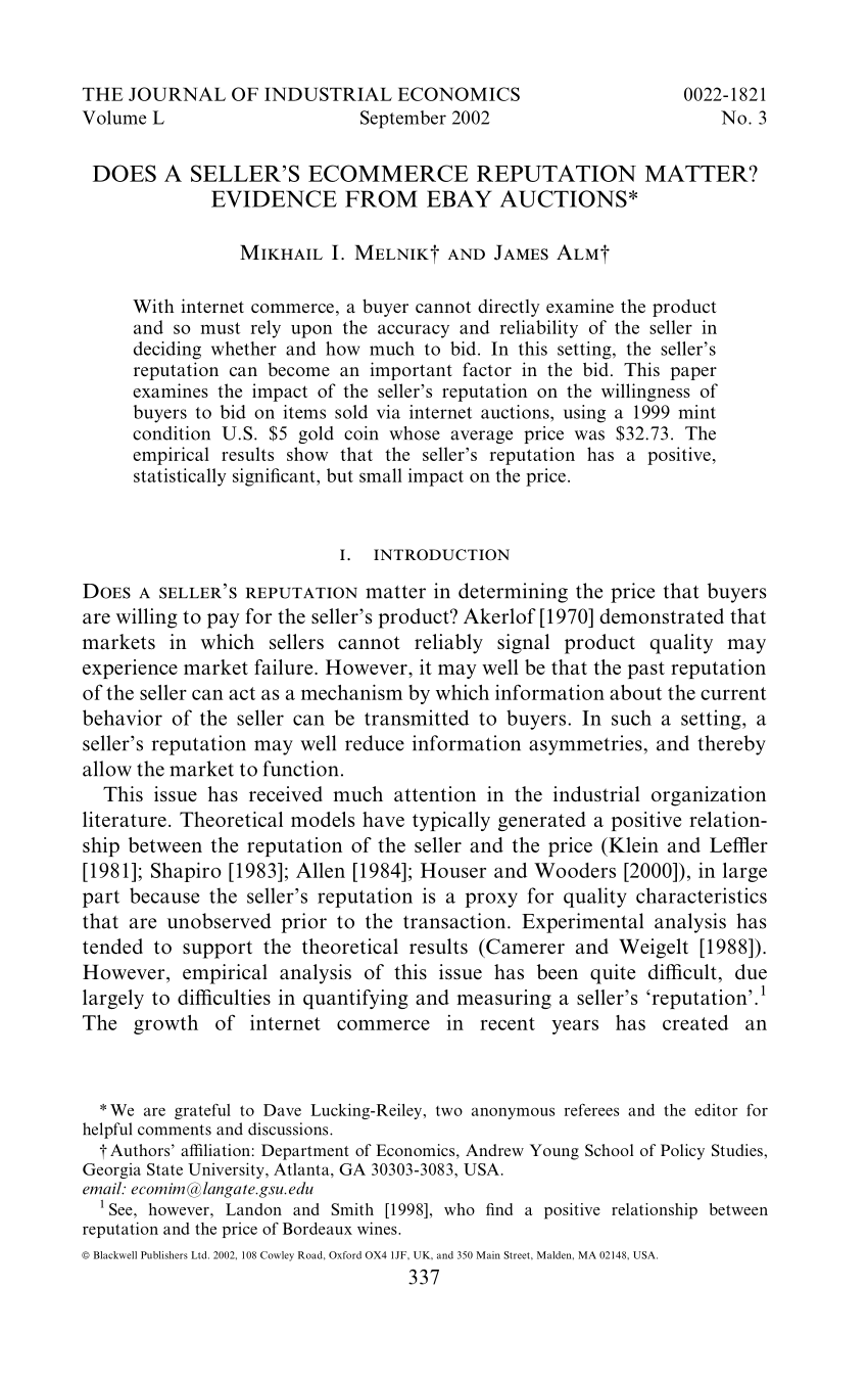 Pdf How Much Do Online Consumers Really Value Free Product Returns - pdf how much do online consumers really value free product returns evidence from ebay