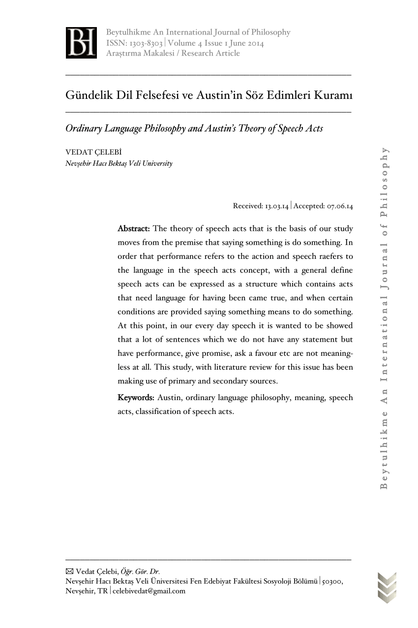 speech acts an essay in the philosophy of language (1969)