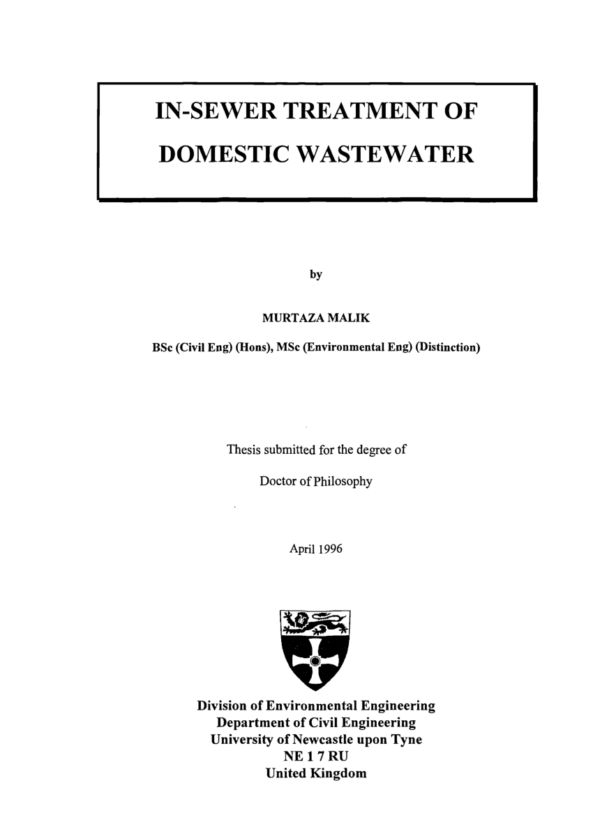 phd thesis on wastewater treatment