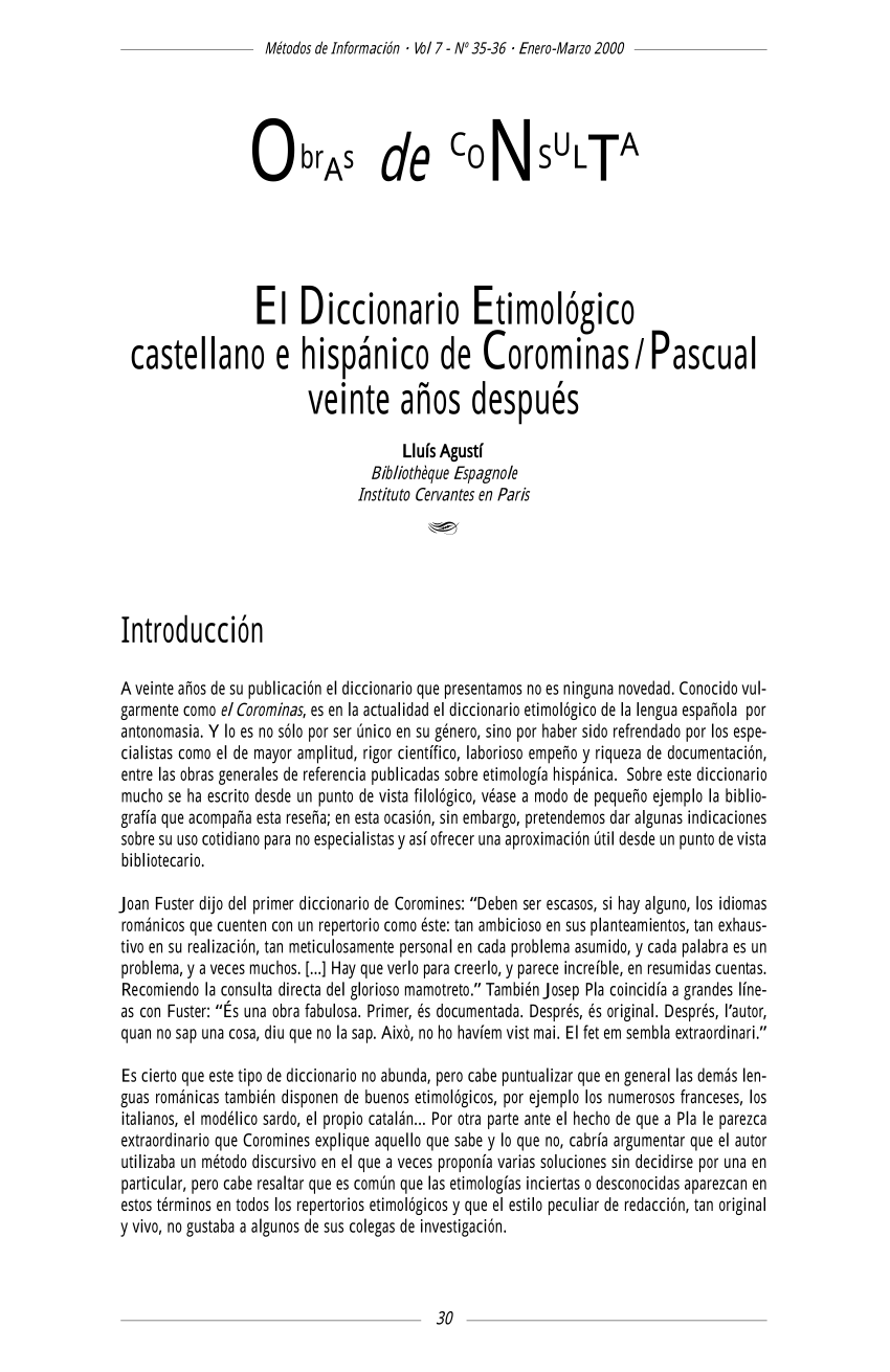 Diccionario etimologico de corominas pdf