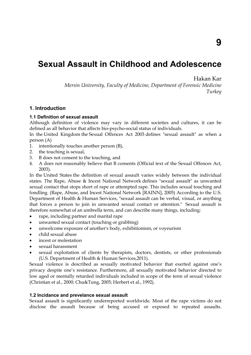 sexual assault paper outline